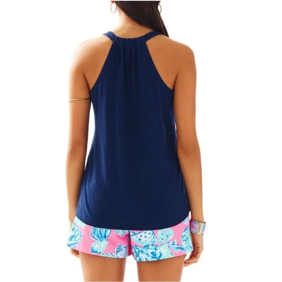 Lilly Pulitzer Minka Trapeze Tank Top Navy Blue XS Extra Small - Picture 3 of 10